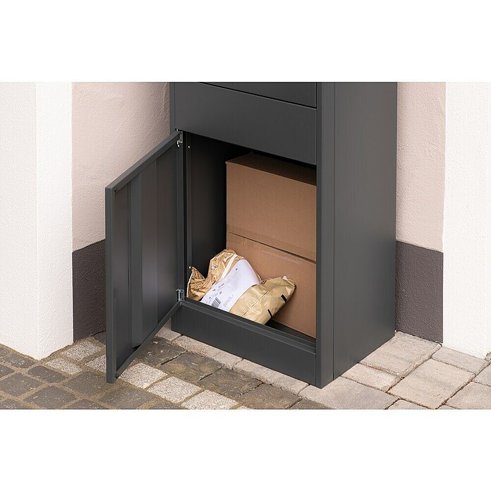 Westmann Paketbox Piet (Anthrazit, Metall, B 50 x H 105 x T 37 cm) | BAUHAUS