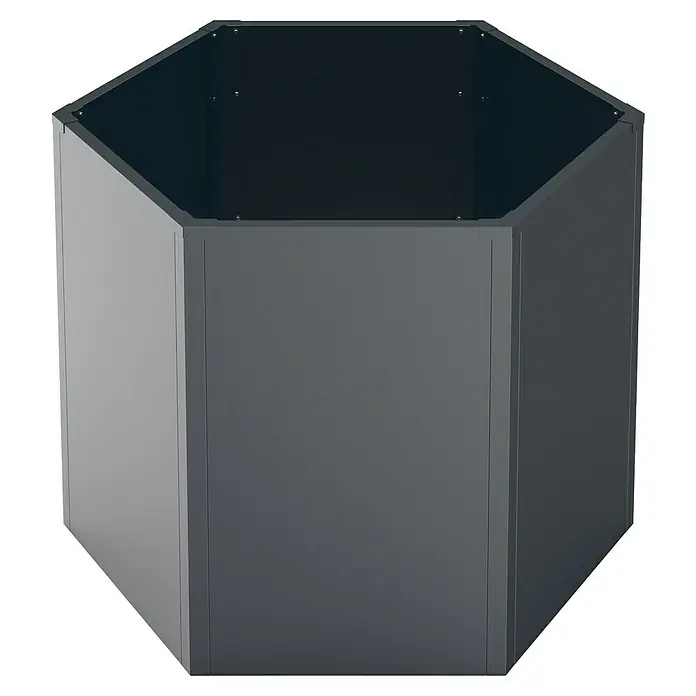 Westmann Hochbeet Varia 77 - 100 x 100 x 77 cm, Metall, Grau - Dunkelgraues sechseckiges Hochbeet aus Metall.