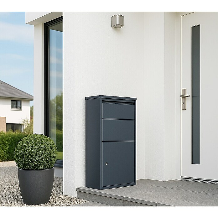 Westmann Paketbox Pollux (Anthrazit, Metall, B 44 x H 82 x T 22 cm) | BAUHAUS