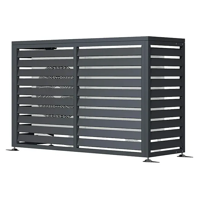 Westmann Verkleidung Boxa M - Ausführungseigenschaft: L 140 x B 56 x H 97 cm, Anthrazit - Dunkelgraue Lamellenverkleidung für Außengeräte wie Klimaanlagen, mit verstellbaren Füßen.