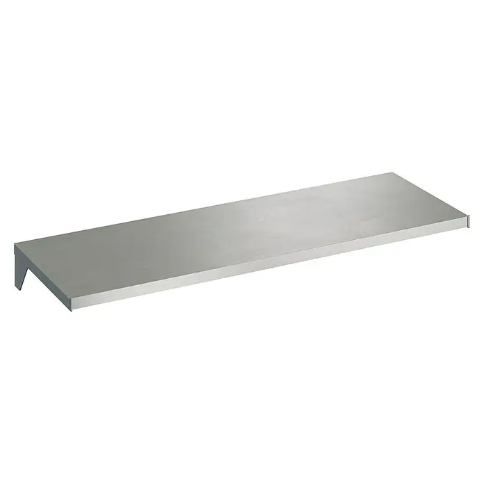 Geo garden Zubehör-Set - Silber - Langes, rechteckiges Wandregal aus silbernem Metall mit L-förmiger Halterung.