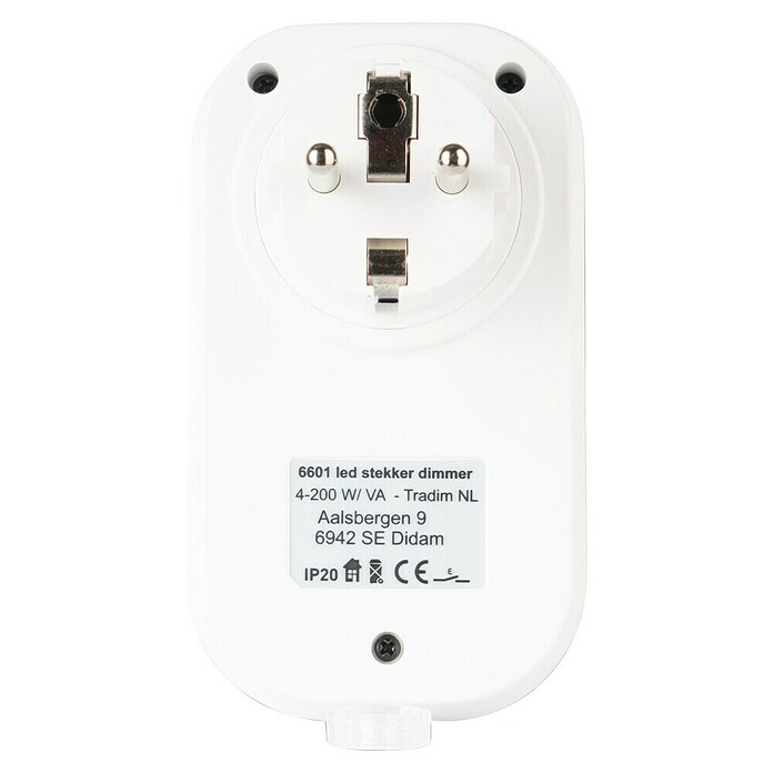 Tradim Tussenstekker 4-200W/VA met dimmer (Wit) | BAUHAUS