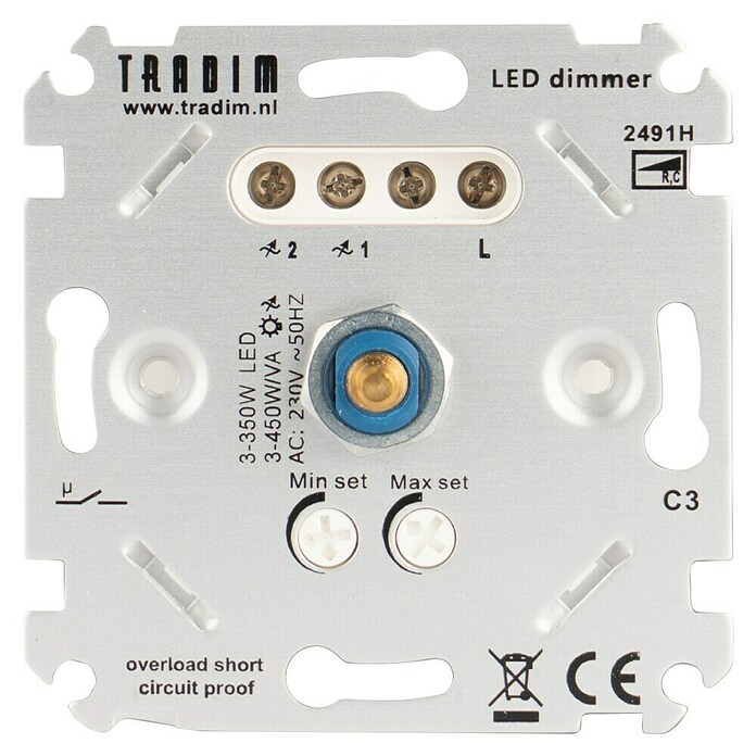 Tradim Led-dimmer R,L,C 3-500 (l x b x h: 45 x 70 x 70 mm) | BAUHAUS