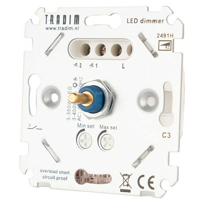Tradim Led-dimmer R,L,C 3-500 (l x b x h: 45 x 70 x 70 mm) | BAUHAUS