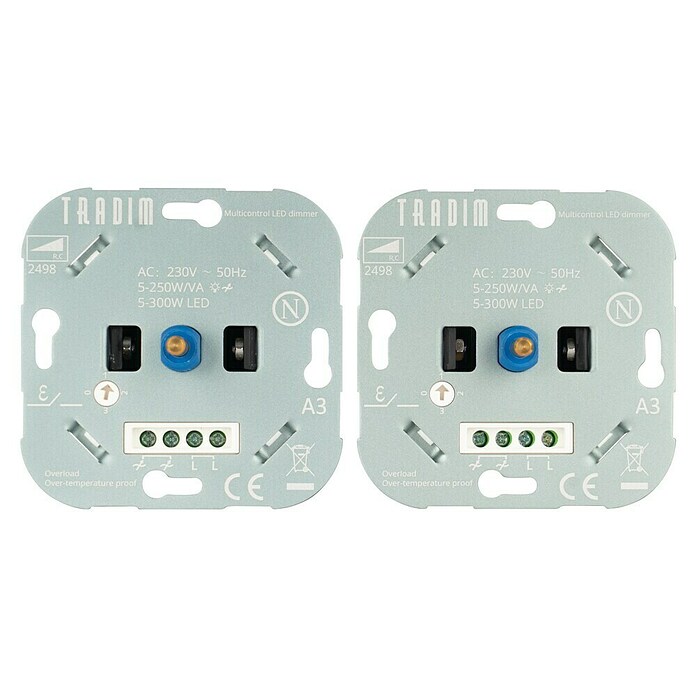 Tradim Dimmer-basiselement Muurdimmer - 300W/VA MULTICONTROL (Max. aansluitvermogen: 300 W) | BAUHAUS
