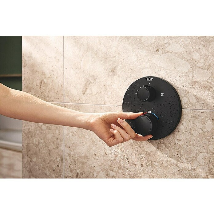 Grohe Douchesysteem Precision Thermostat met Vitalio Start 250 (Aantal straalsoorten: 2 st., Zwart) | BAUHAUS