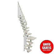 Scrigno Escalera principal Sailor L (Blanco, Plata, Ancho: 61 cm, 1/4 espiral izquierda, Con barandilla) | BAUHAUS
