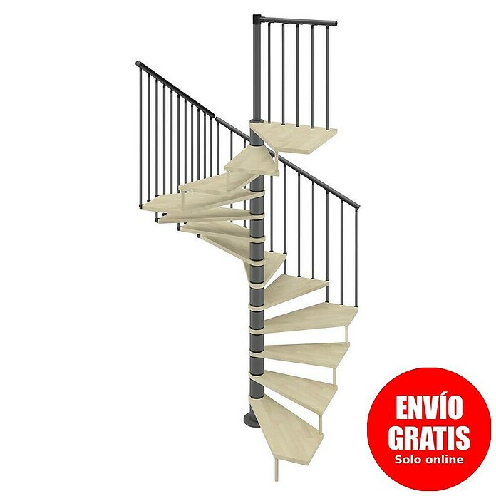 Scrigno Escalera de caracol Quadra (Diámetro: 160 cm, Altura de planta: 267 cm - 312 cm, Antracita/Beige) | BAUHAUS