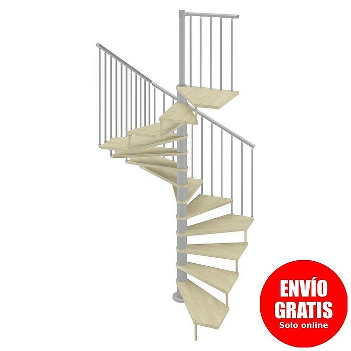 Scrigno Escalera de caracol Quadra (Plata/Beige, Diámetro: 105 cm, Altura de planta: 267 cm - 312 cm) | BAUHAUS