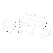 Sunfun Komplet lounge pohištva Maja  (4 -del., Prašno barvan aluminij, Antracit) | 8303 - Loungeset | ICAE - Sommermöbel Loungemöbel | ICA - Sommermöbel | IC - Freizeit im Garten | I - Stadtgarten | BAUHAUS