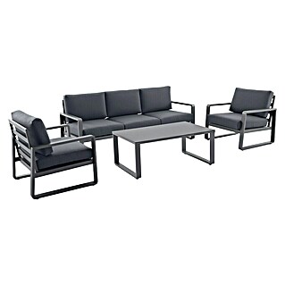 Sunfun Komplet lounge pohištva Maja (4 -del., Prašno barvan aluminij, Antracit)
