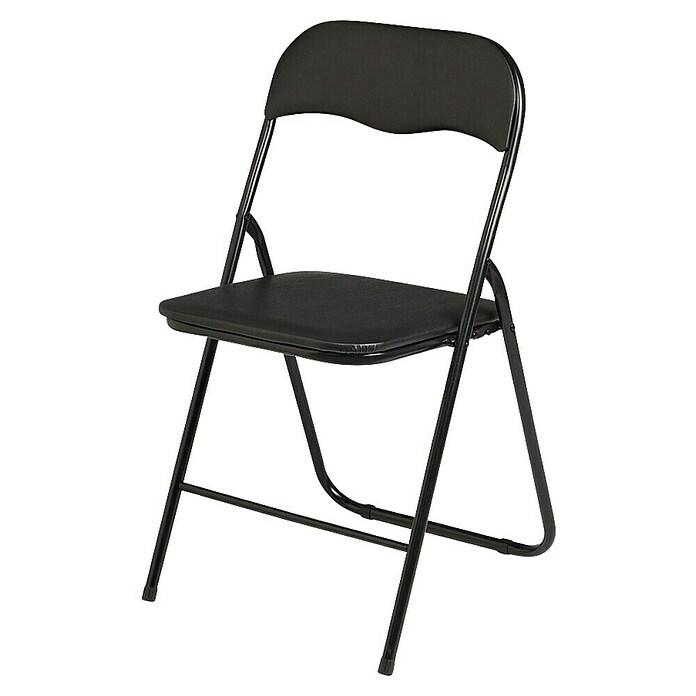 Silla plegable (Negro, Polipiel/Metal) | BAUHAUS