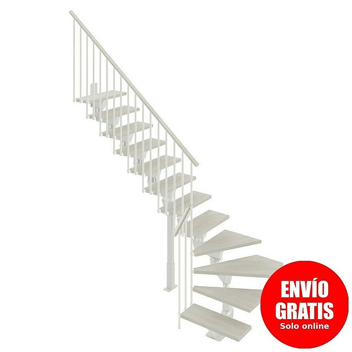 Scrigno Escalera principal Lumina L (Blanco/Blanco, 75 cm, 1/4 espiral izquierda, Altura de planta: 241 cm - 289 cm) | BAUHAUS
