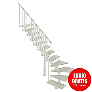 Scrigno Escalera principal Lumina L (75 cm, 1/4 espiral izquierda, Altura de planta: 241 cm - 289 cm, Blanco/Blanco)