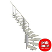 Scrigno Escalera principal Lumina L (Plata/Blanco, 75 cm, 1/4 espiral izquierda, Altura de planta: 241 cm - 289 cm) | BAUHAUS