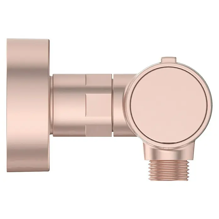 Ideal Standard Alu+ Thermostatarmatur Ceratherm - Breite: 292 mm, Rosé - Roségoldener Wasserzähler mit Gewindeanschluss und runder Anzeige.