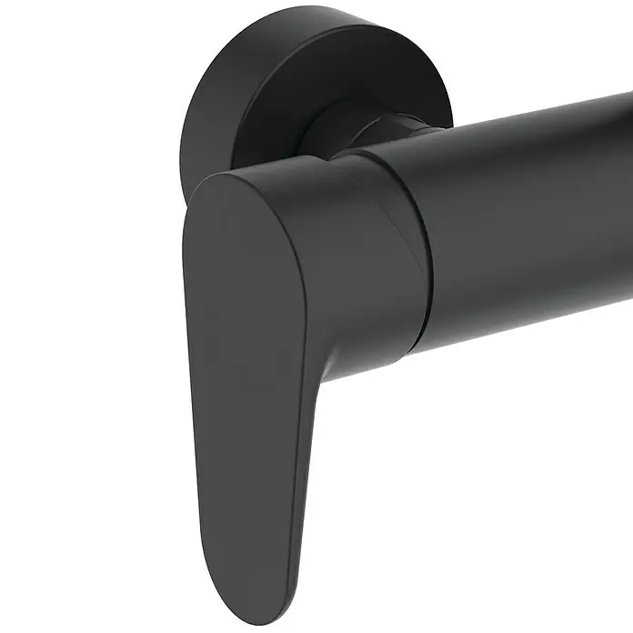 Ideal Standard Alu+ Duschsystem Ceraflow BD584XG - Lochabstand: 60 cm, Anzahl Strahlarten: 2 Stk., Schwarz, Form Kopfbrause: Rund - Mattschwarzer Einhebel-Mischbatteriegriff.