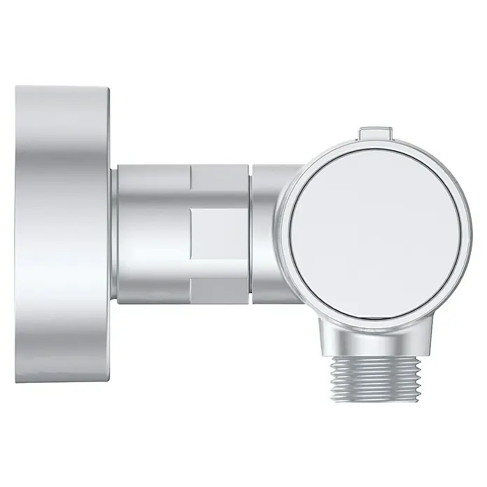 Ideal Standard Alu+ Thermostatarmatur Ceratherm - Breite: 292 mm, Silber - Silbernes zylindrisches Metallfitting mit runder Oberfläche und Gewindeanschluss.
