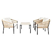 Conjunto de muebles Echo (4 pzs., Acero/Cuerda, Beige/Negro) | BAUHAUS
