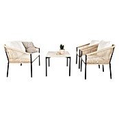Conjunto de muebles Echo (4 pzs., Acero/Cuerda, Beige/Negro) | BAUHAUS