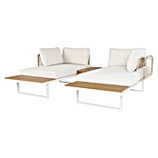 Conjunto de muebles Lynne (3 pzs., Aluminio/Polywood/Poliéster, Blanco/Beige) | BAUHAUS