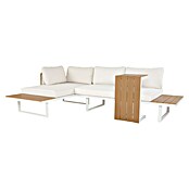 Conjunto de muebles Lynne (3 pzs., Aluminio/Polywood/Poliéster, Blanco/Beige) | BAUHAUS