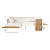 Conjunto de muebles Lynne (3 pzs., Aluminio/Polywood/Poliéster, Blanco/Beige) | BAUHAUS