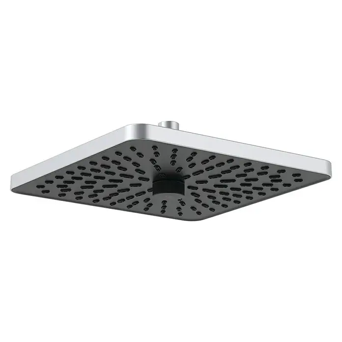 Ideal Standard Alu+ Kopfbrause Idealrain - B x L: 260 x 260 mm, 12 l/min, Silber - Moderner quadratischer silberner Regenduschkopf mit dunkelgrauen Düsen.