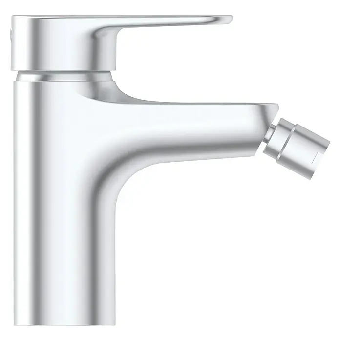 Ideal Standard Alu+ Bidetarmatur - Höhe: 140 mm, Silber - Silberner Bidetmischer mit Einhebelbedienung.