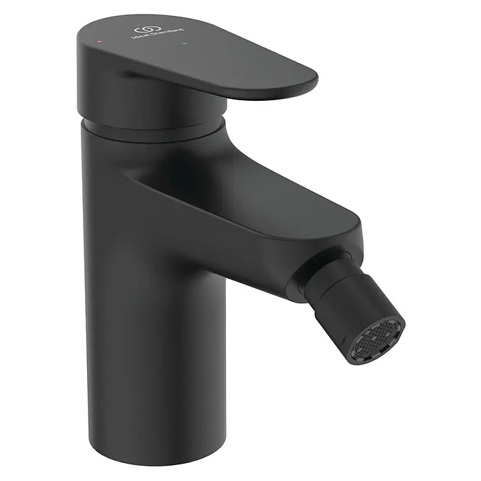 Ideal Standard Alu+ Bidetarmatur - Höhe: 140 mm, Schwarz - Matter schwarzer Ideal Standard Bidetmischer mit Hebelgriff und verstellbarer Sprühdüse.