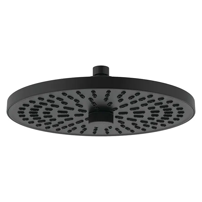 Ideal Standard Alu+ Kopfbrause Idealrain - Durchmesser: 26 cm, 8 l/min, Schwarz, Rund - Mattschwarzer runder Duschkopf mit mehreren Sprühdüsen und einem zentralen Wähler.