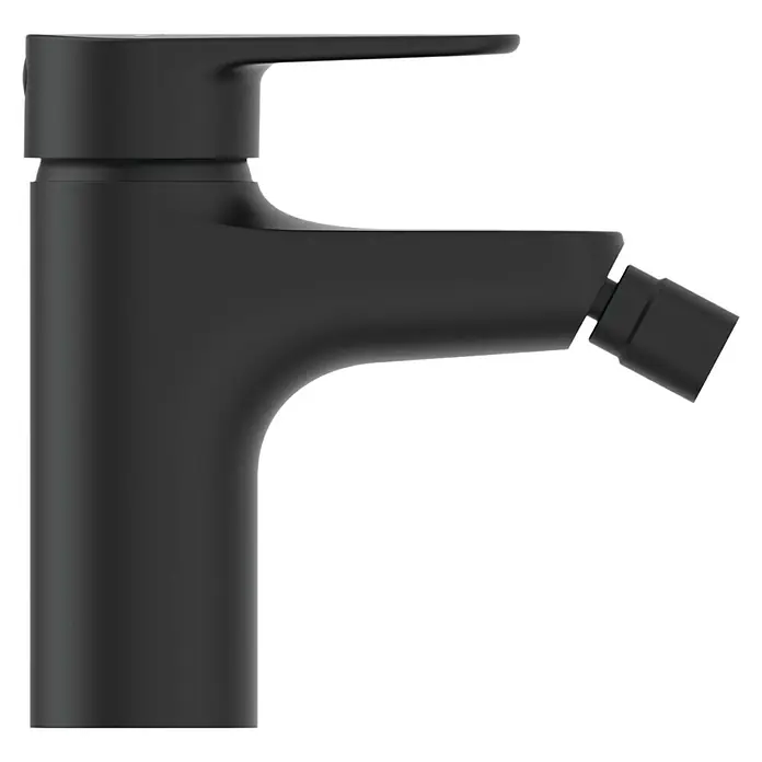 Ideal Standard Alu+ Bidetarmatur - Höhe: 140 mm, Schwarz - Mattschwarze Bidetarmatur mit flachem Griff und verstellbarer Düse.