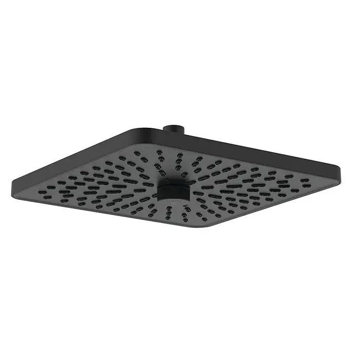 Ideal Standard Alu+ Kopfbrause Idealrain - B x L: 260 x 260 mm, 8 l/min, Schwarz - Moderner schwarzer, rechteckiger Duschkopf mit zahlreichen Wasserdüsen und einem zentralen Durchflussregler.