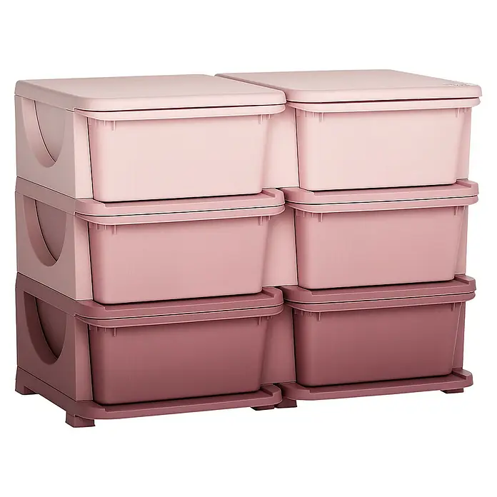 Homcom Aufbewahrungsbox - L x B x H: 75 x 37 x 56,5 cm, Kunststoff, Rosa