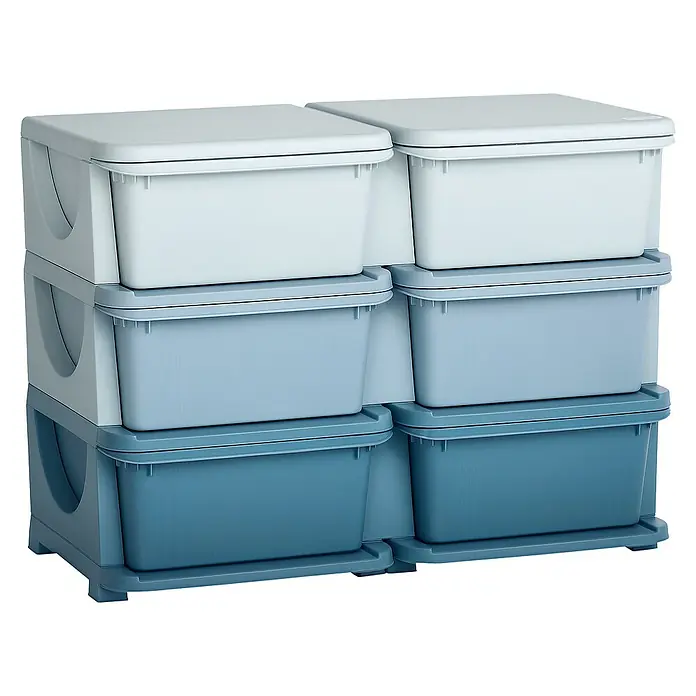 Homcom Aufbewahrungsbox - L x B x H: 75 x 37 x 56,5 cm, Kunststoff, Blau