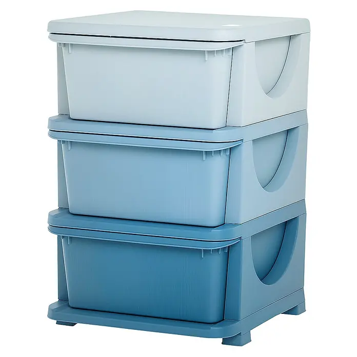 Homcom Aufbewahrungsbox - L x B x H: 37 x 37 x 56,5 cm, Kunststoff, Blau