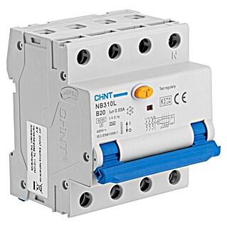 Chint Aardlekautomaat 3P+N 20A B KAR 6KA 30MA (20 A, Aantal polen: 3 st., Karakteristiek B/A type)