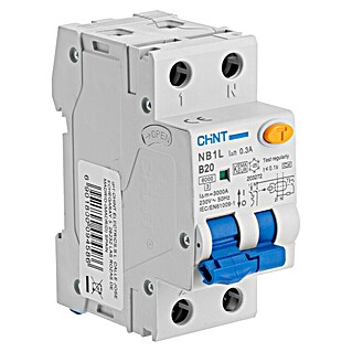 Chint Aardlekautomaat 1-PLG+N 20A B KAR 300MA (20 A, Aantal polen: 1 st., Karakteristiek B/A type)