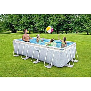 Intex Frame-Pool Prism Chevron (L x B x H: 400 x 200 x 100 cm, Blau, 6 840 l)