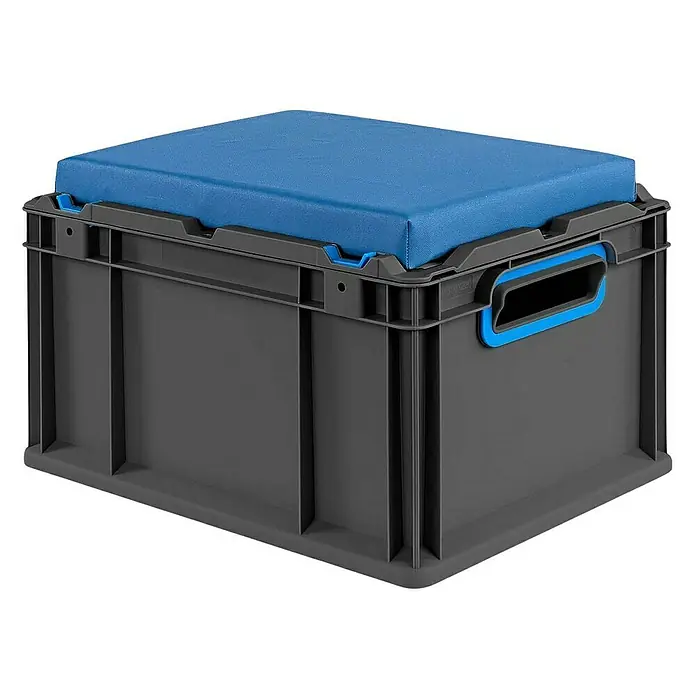 Proregal Eurobox NextGen Seat Blau - L x B x H: 40 x 30 x 26,5 cm, Kunststoff, Schwarz