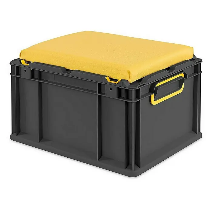 Proregal Eurobox NextGen Seat Gelb - L x B x H: 40 x 30 x 26,5 cm, Kunststoff, Schwarz