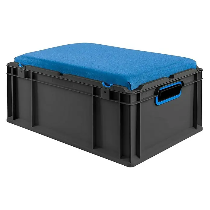 Proregal Eurobox NextGen Seat Blau - L x B x H: 60 x 40 x 26,5 cm, Kunststoff, Schwarz