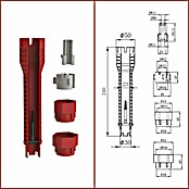Llave de tubo (Ancho de llave: 9 mm - 40 mm, Largo: 240 mm, Plástico) | BAUHAUS