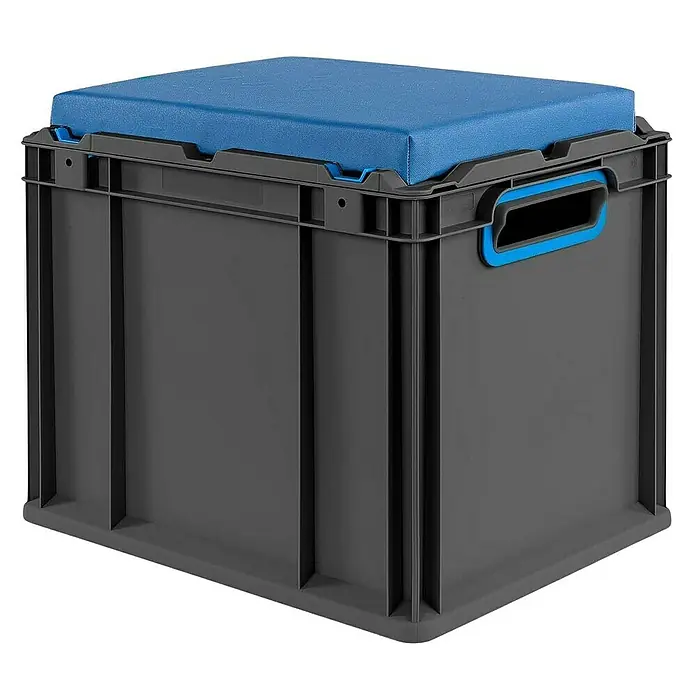 Proregal Eurobox NextGen Seat Blau - L x B x H: 40 x 30 x 36,5 cm, Kunststoff, Schwarz