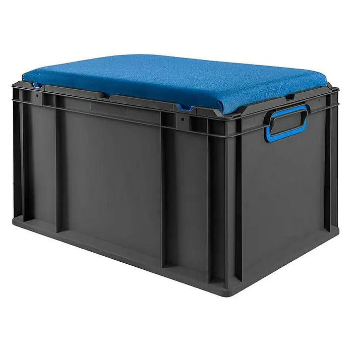 Proregal Eurobox NextGen Seat Blau - L x B x H: 60 x 40 x 36,5 cm, Kunststoff, Schwarz