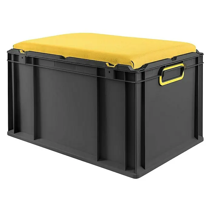 Proregal Eurobox NextGen Seat Gelb - L x B x H: 60 x 40 x 36,5 cm, Kunststoff, Schwarz