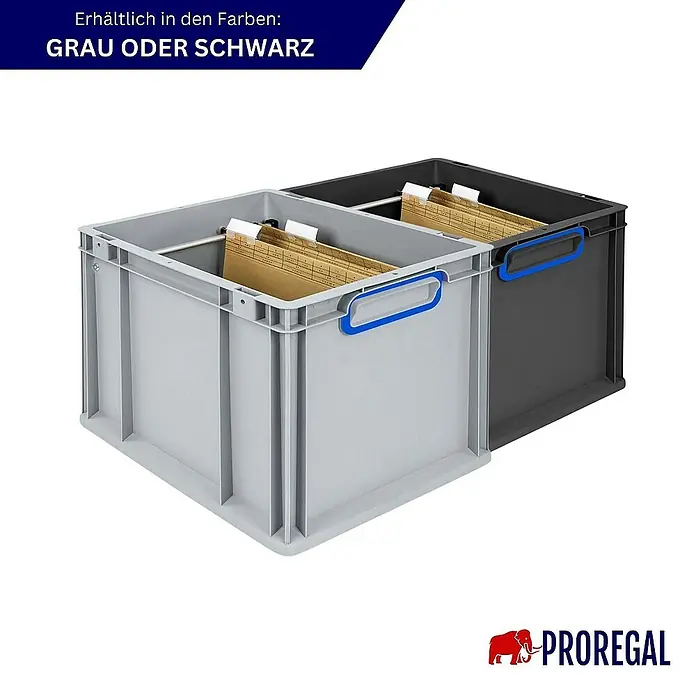 Proregal Eurobox Hängeregisterbox NextGen - Kunststoff, Schwarz