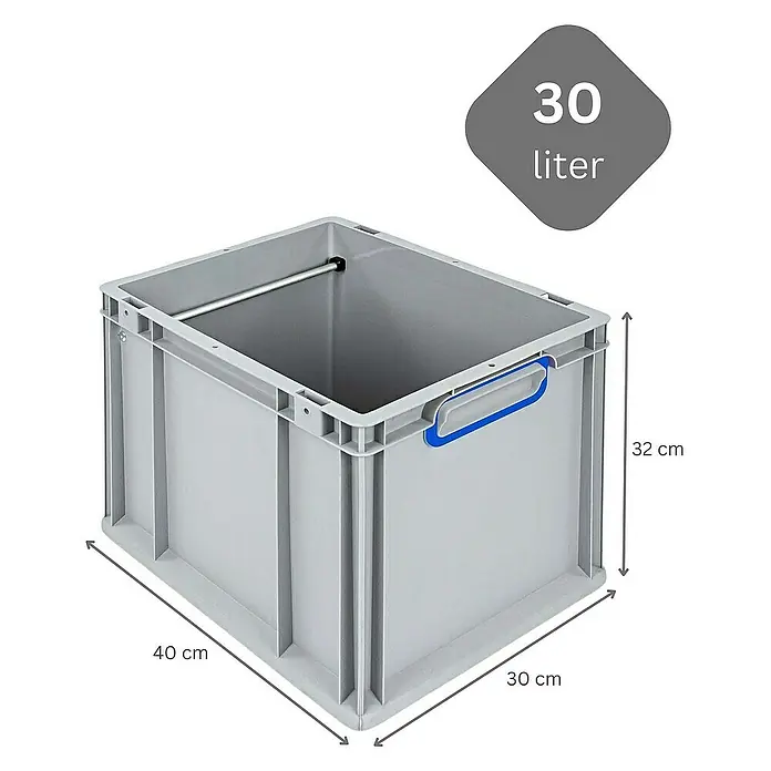 Proregal Eurobox Hängeregisterbox NextGen - L x B x H: 40 x 30 x 32 cm, Kunststoff, Grau