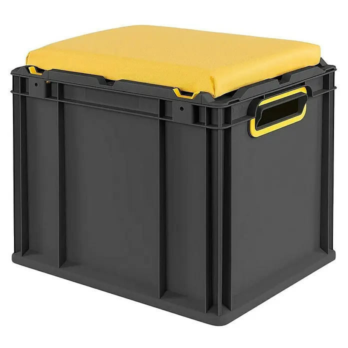 Proregal Eurobox NextGen Seat Gelb - L x B x H: 40 x 30 x 36,5 cm, Kunststoff, Schwarz