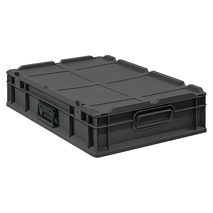 Proregal Eurobox NextGen Portable - L x B x H: 60 x 40 x 13,5 cm, Kunststoff, Schwarz